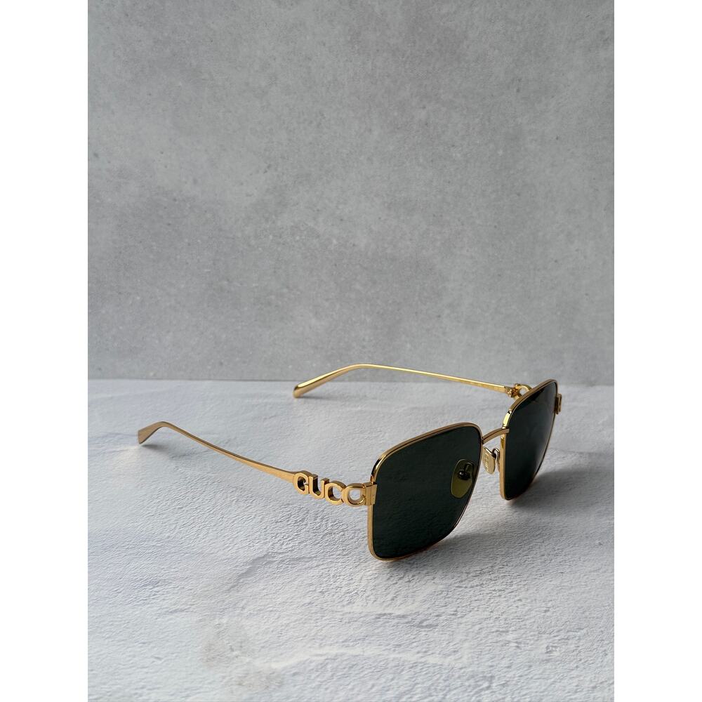 NEW Gucci GG1937S Gold Square Grey Lens Sunglasses $710 - Picture 4 of 10